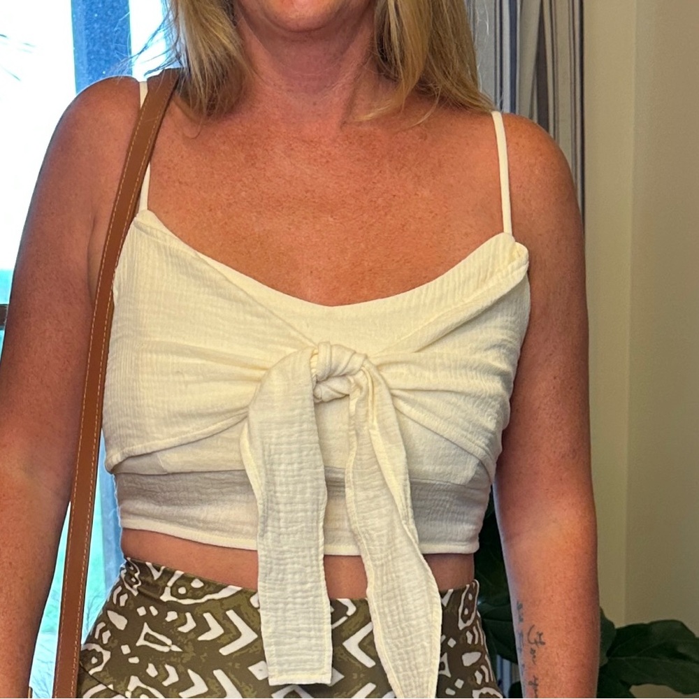NWT Cotton Gauze Crop